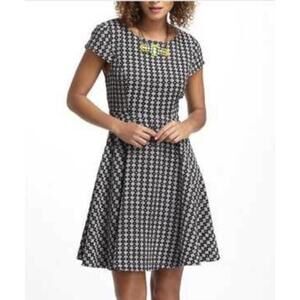 Maeve by Anthropologie Black Jacquard Fit and Flare Dress - Size - 14